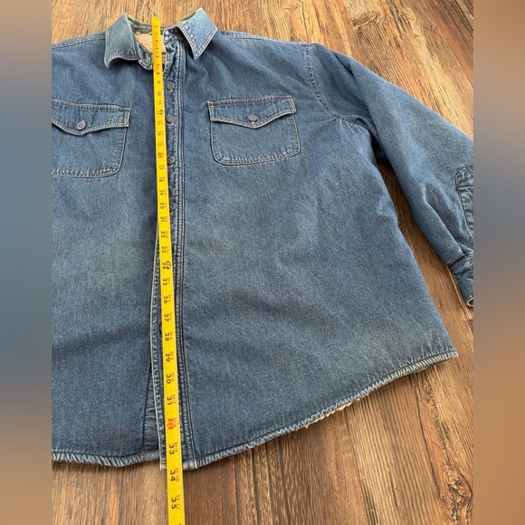 Vtg Northwest Territory Sherpa Lined Denim Trucker Shirt Jacket Shacket Mens XL - Picture 6 of 15